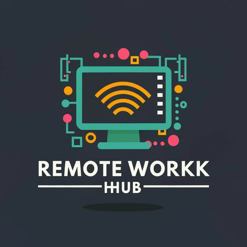 logo, Computer, with the text "RemoteWorkHub", typography, be used in Technology industry
