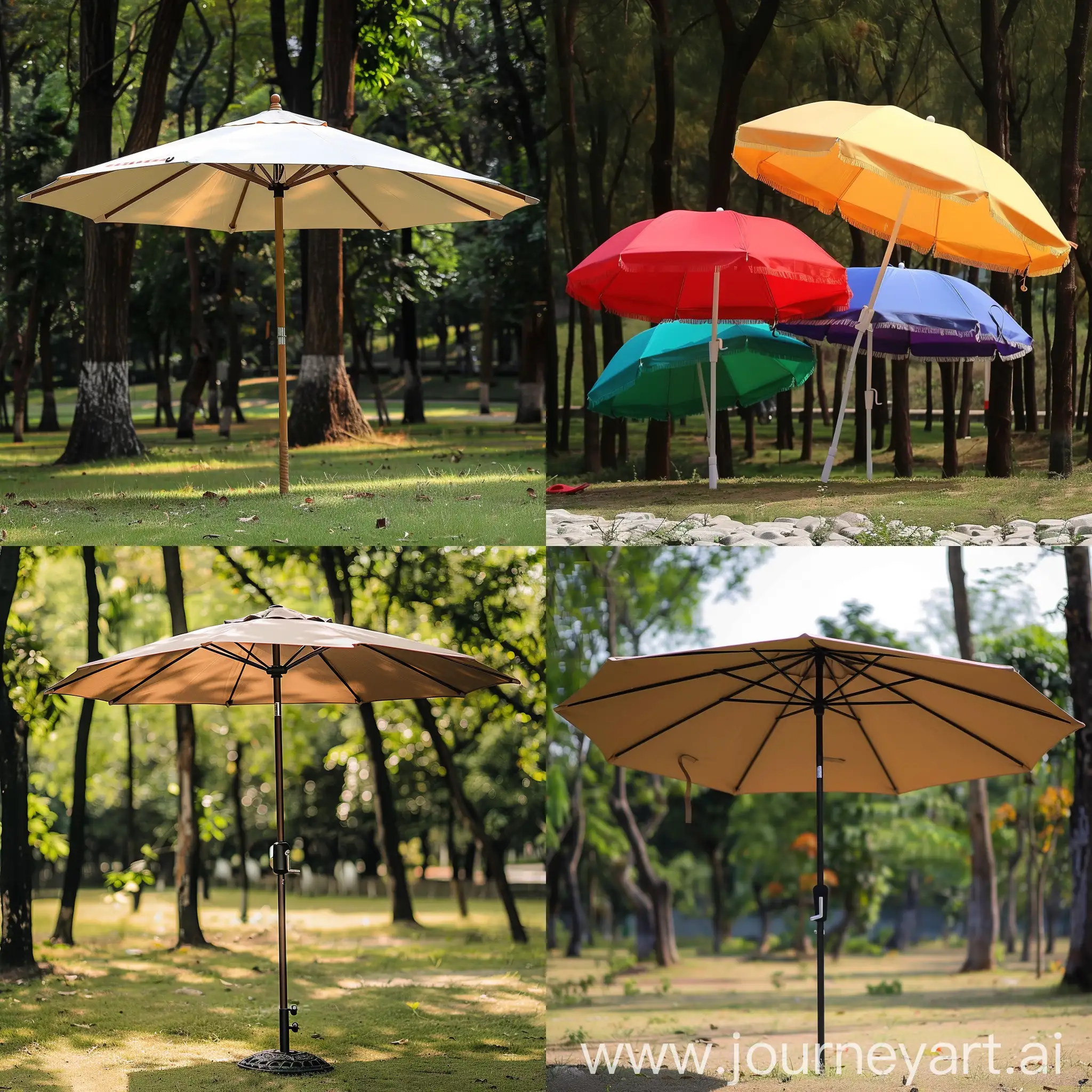 Shopping-with-Umbrella-Enjoying-Leisure-Time-in-the-Park