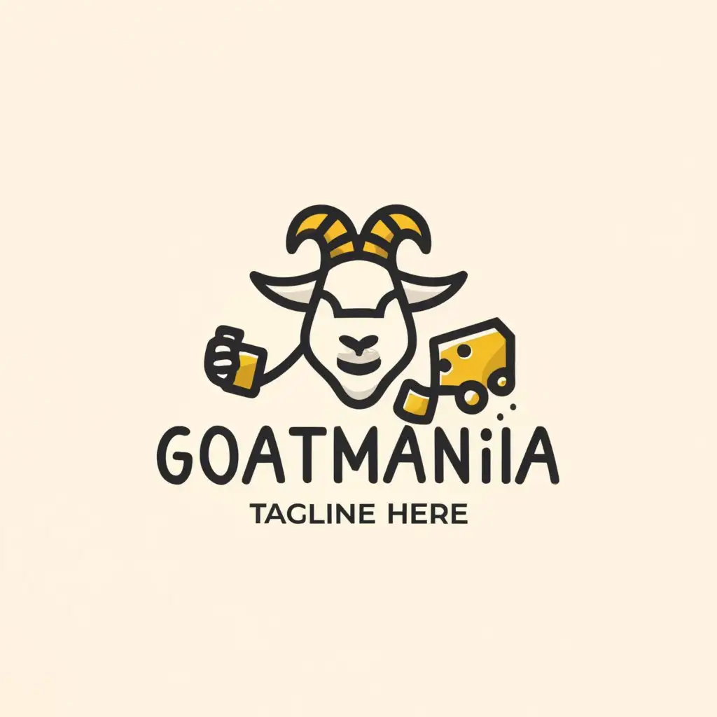 LOGO-Design-For-Goatmania-Playful-Goat-Symbol-with-Dairy-Products-Theme