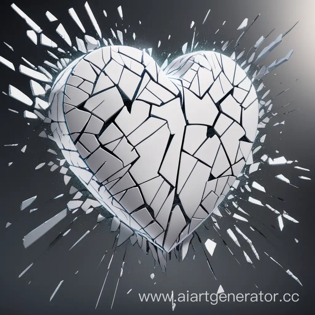 shattered white heart