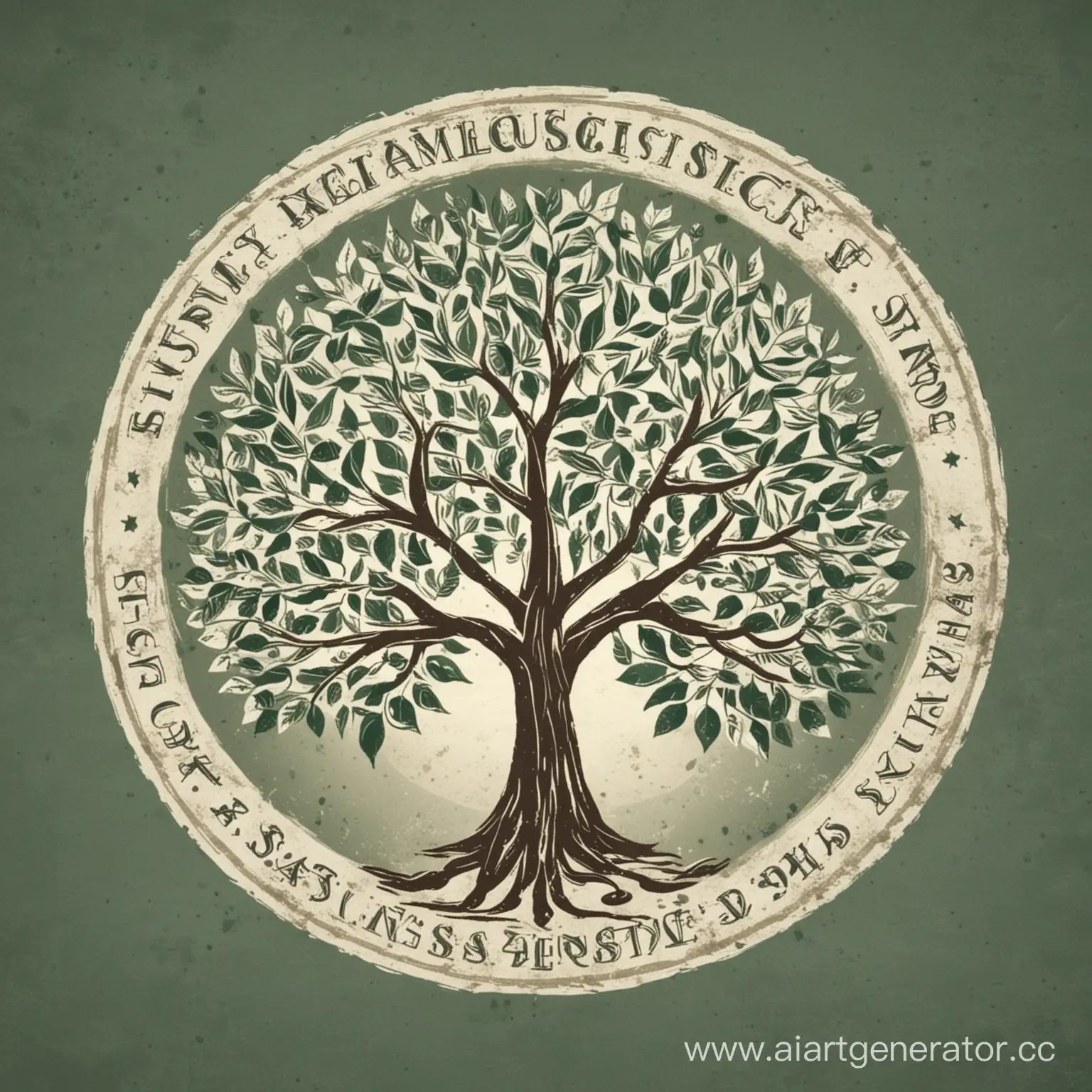 психологическая служба школа, дерево с листьями, логотип