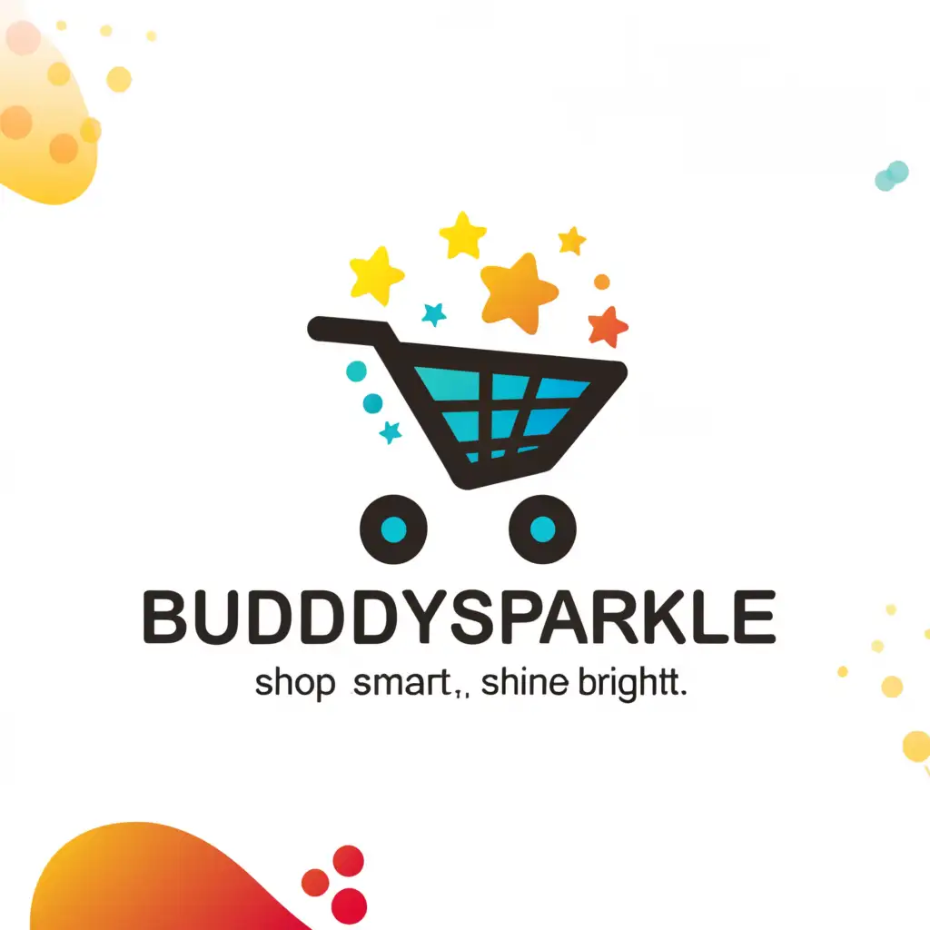 a logo design,with the text "BUDDYSPARKLE", main symbol:Shop Smart, Shine Bright,Moderate,be used in Technology industry,clear background
