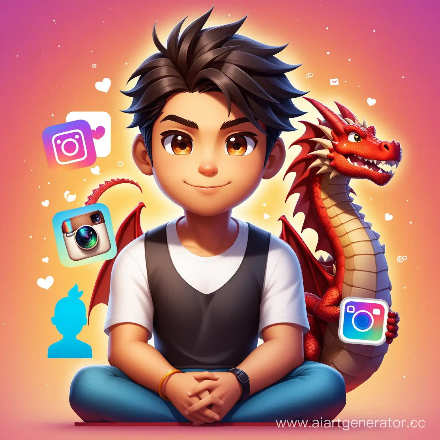 Modern-Boy-with-Dragon-on-Instagram-Profile-Shahrukh-Art