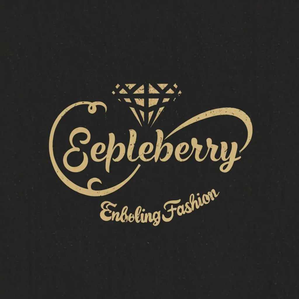 logo, a diamond with the text "EEPLEBERRY", with the slogan text "enabling fashion" typography with black and white color
