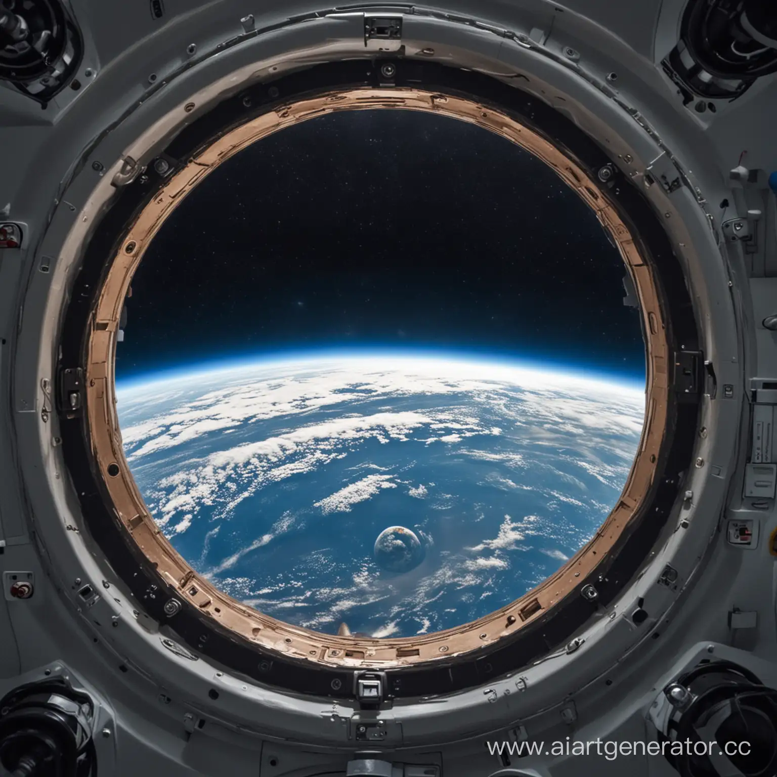Spacecraft-Porthole-View-of-Earth