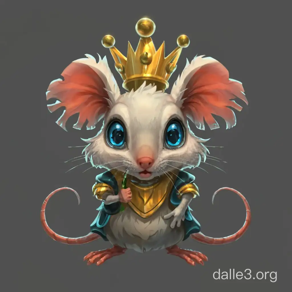 a 2d animated mouse with a crown👑 