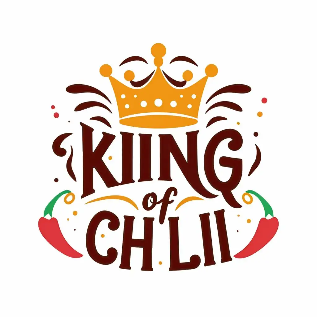 logo, Crown, with the text "King of Chili", typography, be used in Restaurant industry