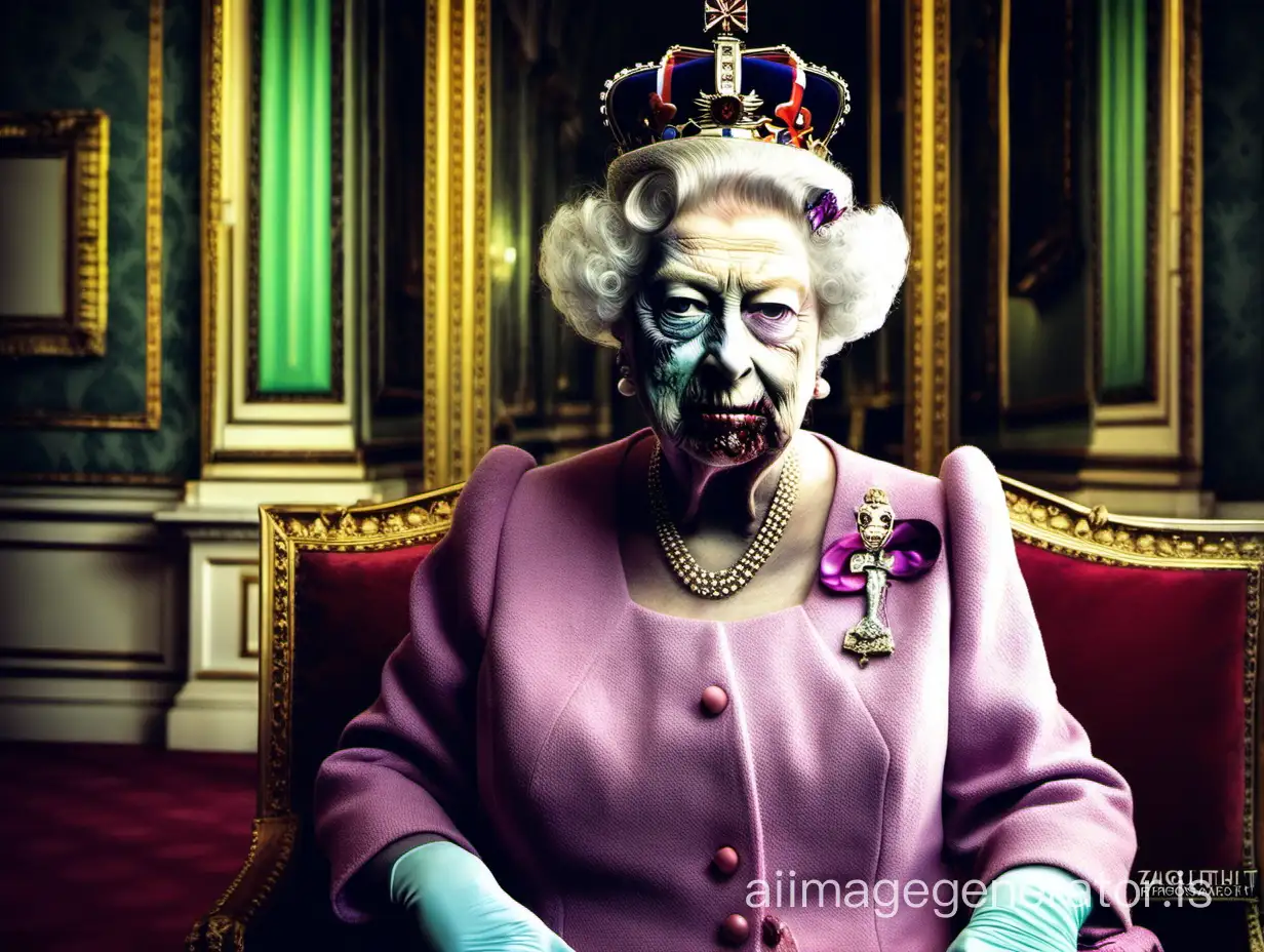 Buckingham palace zombie zombiu Queen Elizabeth II  photography