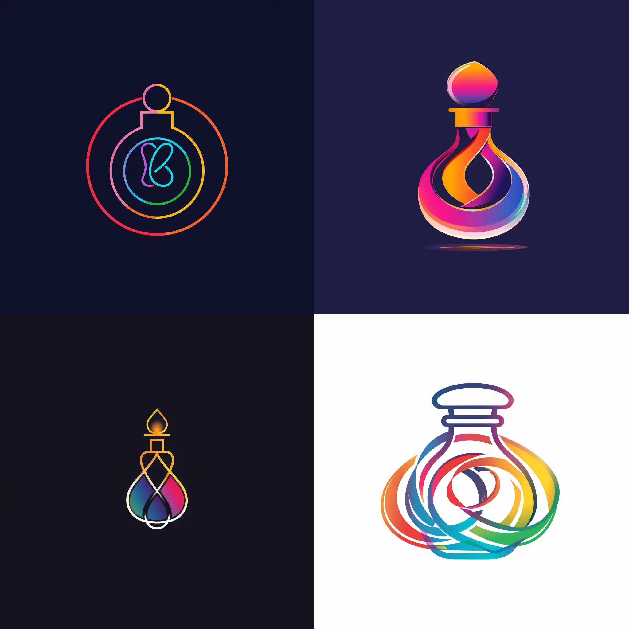 Perfume logo Symbol: artisan, fragrance, ambigram, color spectrumIndustry: Others, character is L2K