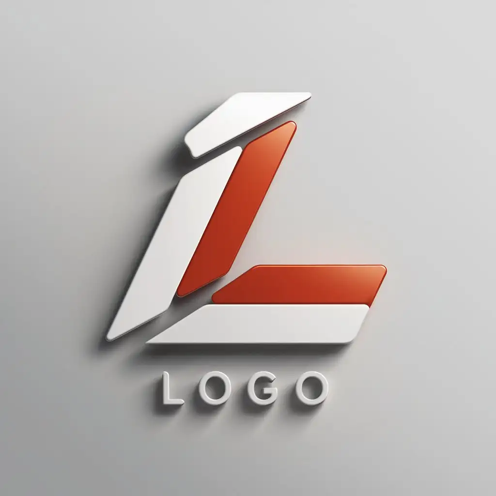 A logo for electronics using white and tomato like color. It should contain somewhere a text saying "Logo"