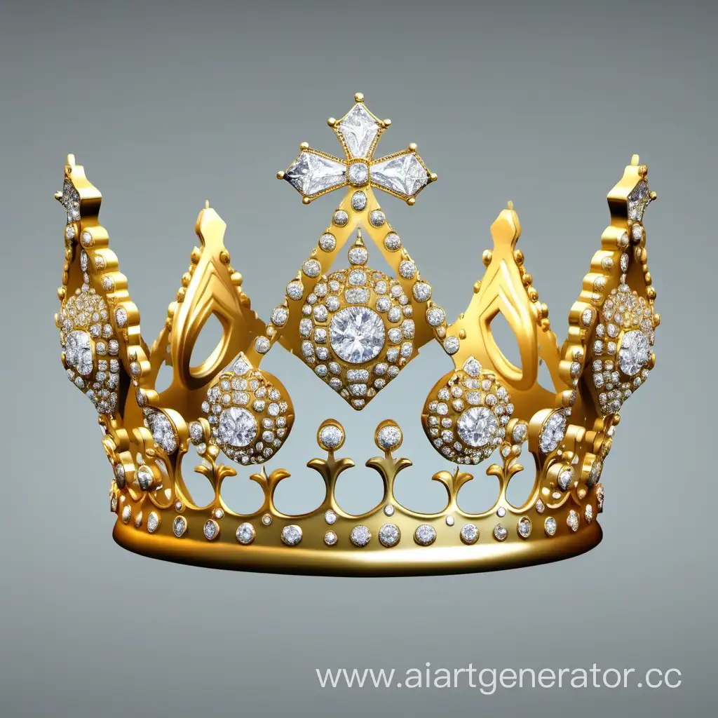 gold crown with diamonds
