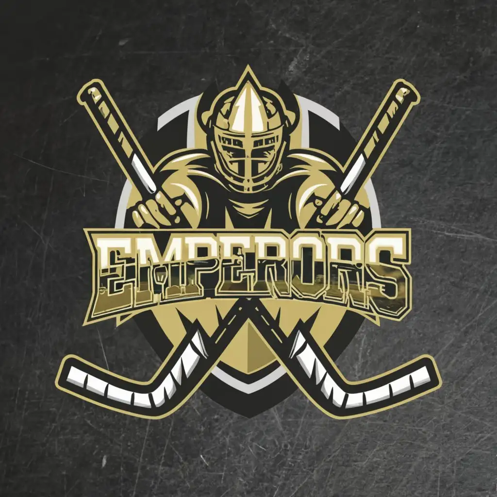 Logo-Design-For-Emperors-Bold-Text-with-Ice-Hockey-Club-Emblem-on-Clear-Background