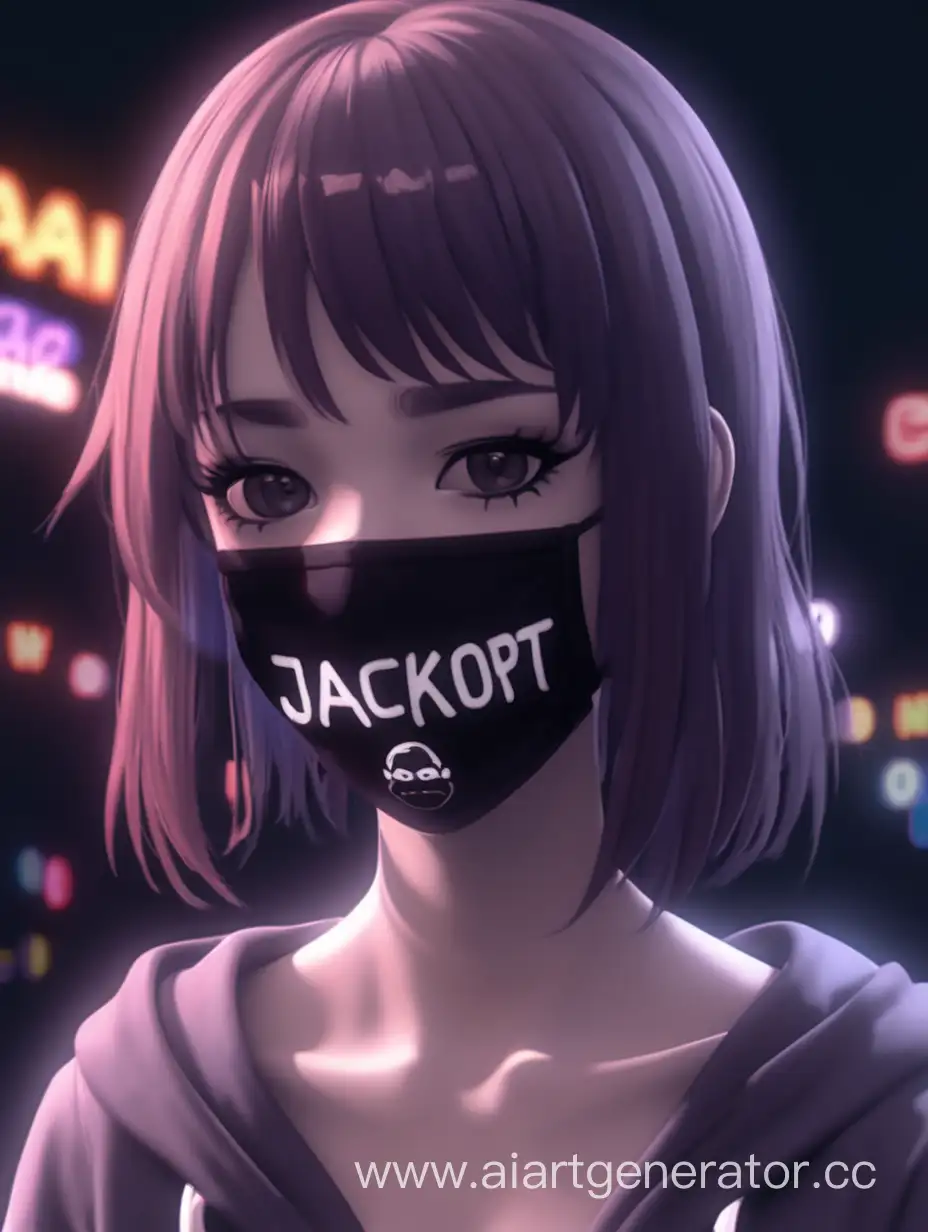 Девушка из песни "Jackpot Sad Girl" из игры 'Секай' с маской на лице