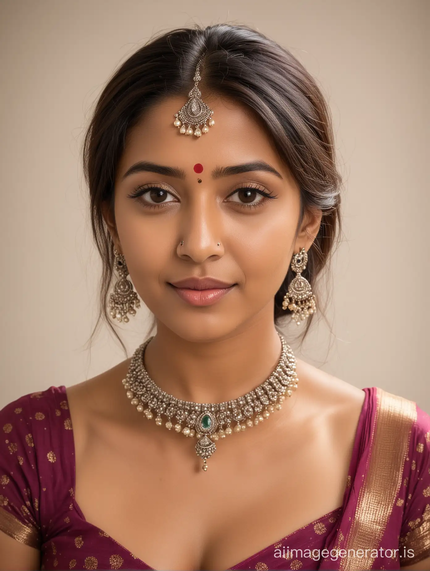 beautiful indian housewife nude with bindi and jewellery