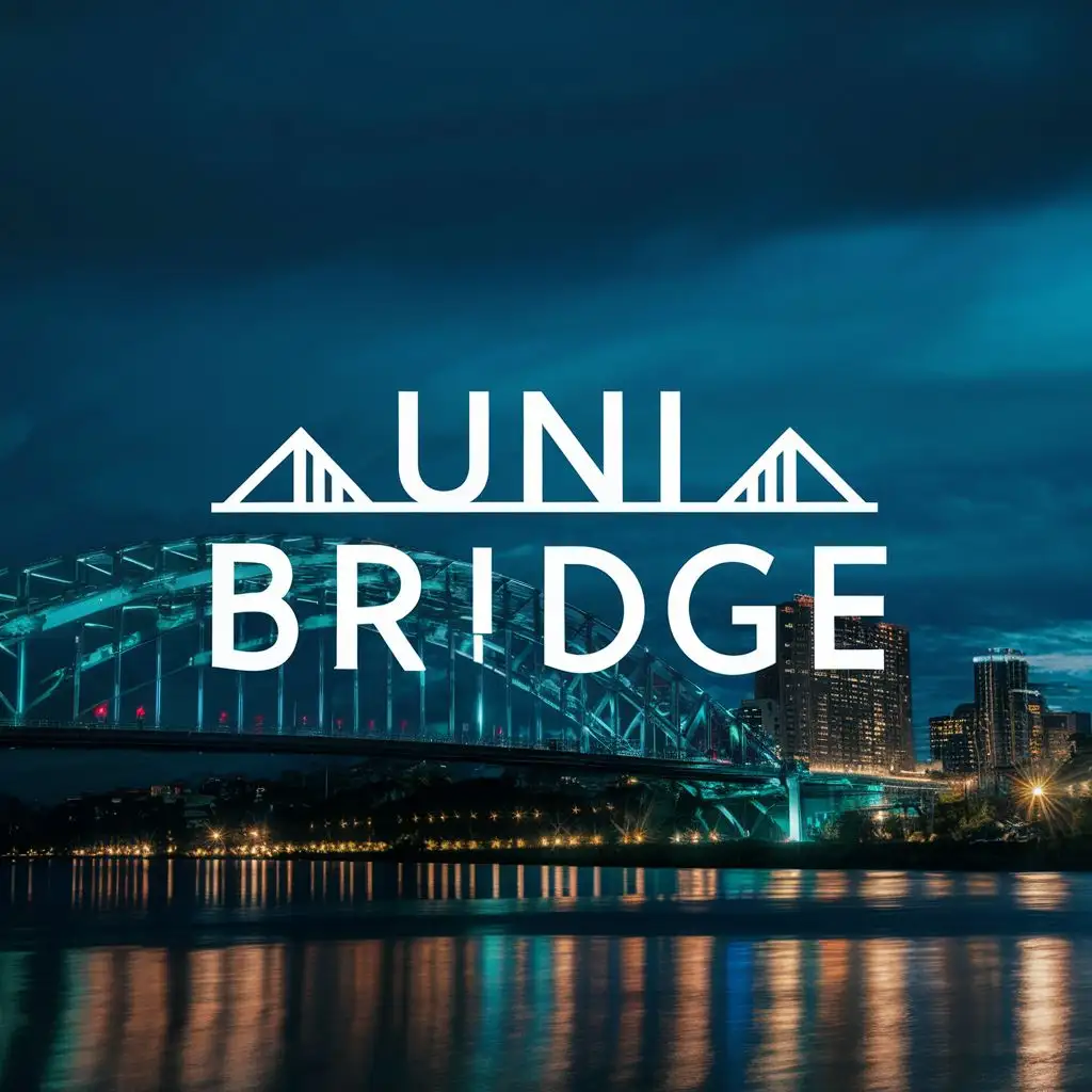 logo, bridge, with the text "uni bridge", typography, be used in Technology industry, no background