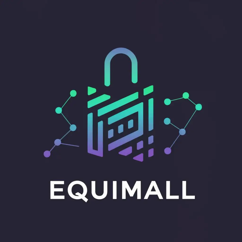 a logo design,with the text "EQUIMALL", main symbol:Combined shopping bag and digital elements
Slogan: "Where Convenience Meets Quality"",complex,be used in Retail industry,clear background