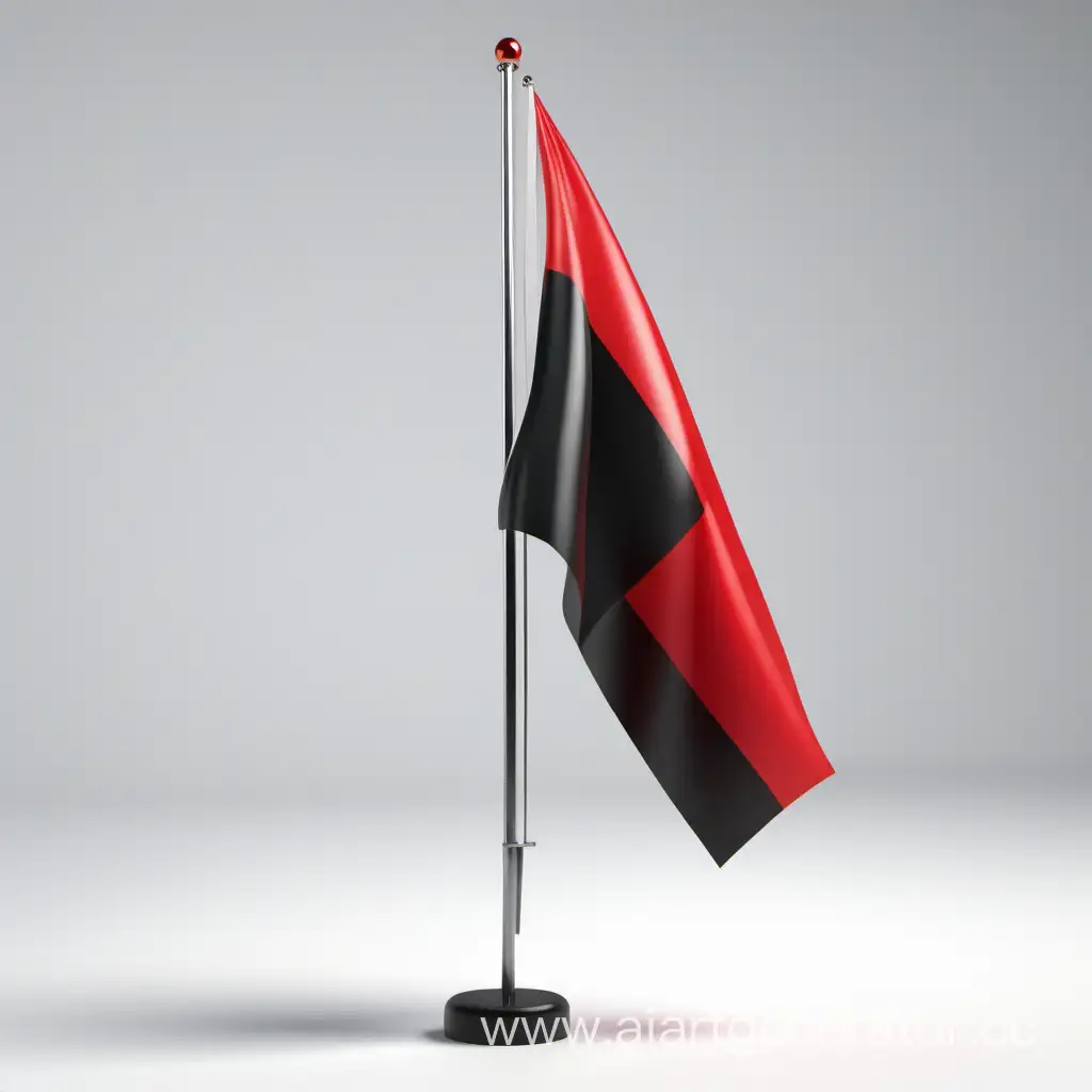 Striking-Red-and-Black-Flag-with-Central-White-Ornament-on-White-Background