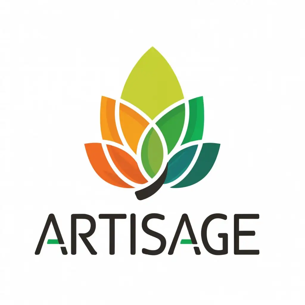 a logo design,with the text "artisage", main symbol:leaf,Moderate,be used in Entertainment industry,clear background