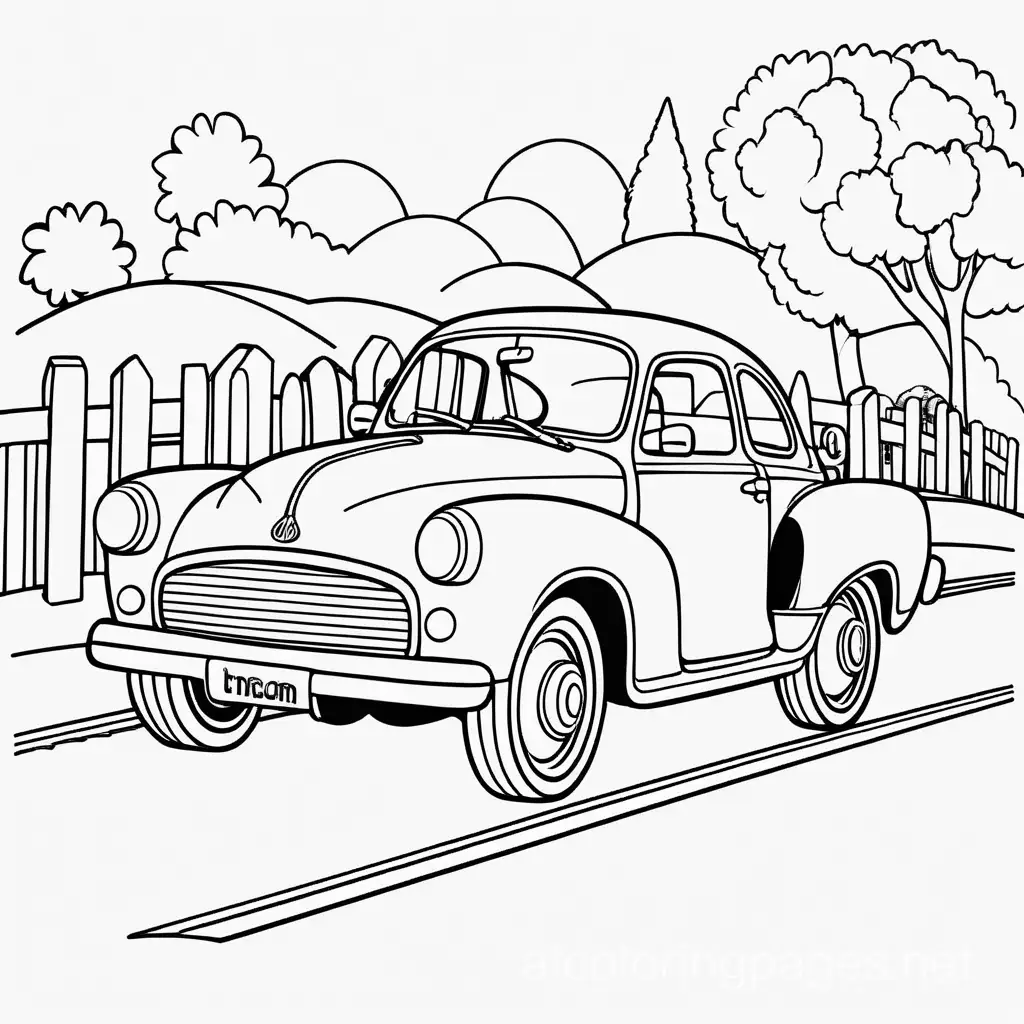 Vintage-Car-Carnival-Coloring-Page-Classic-Car-on-Road