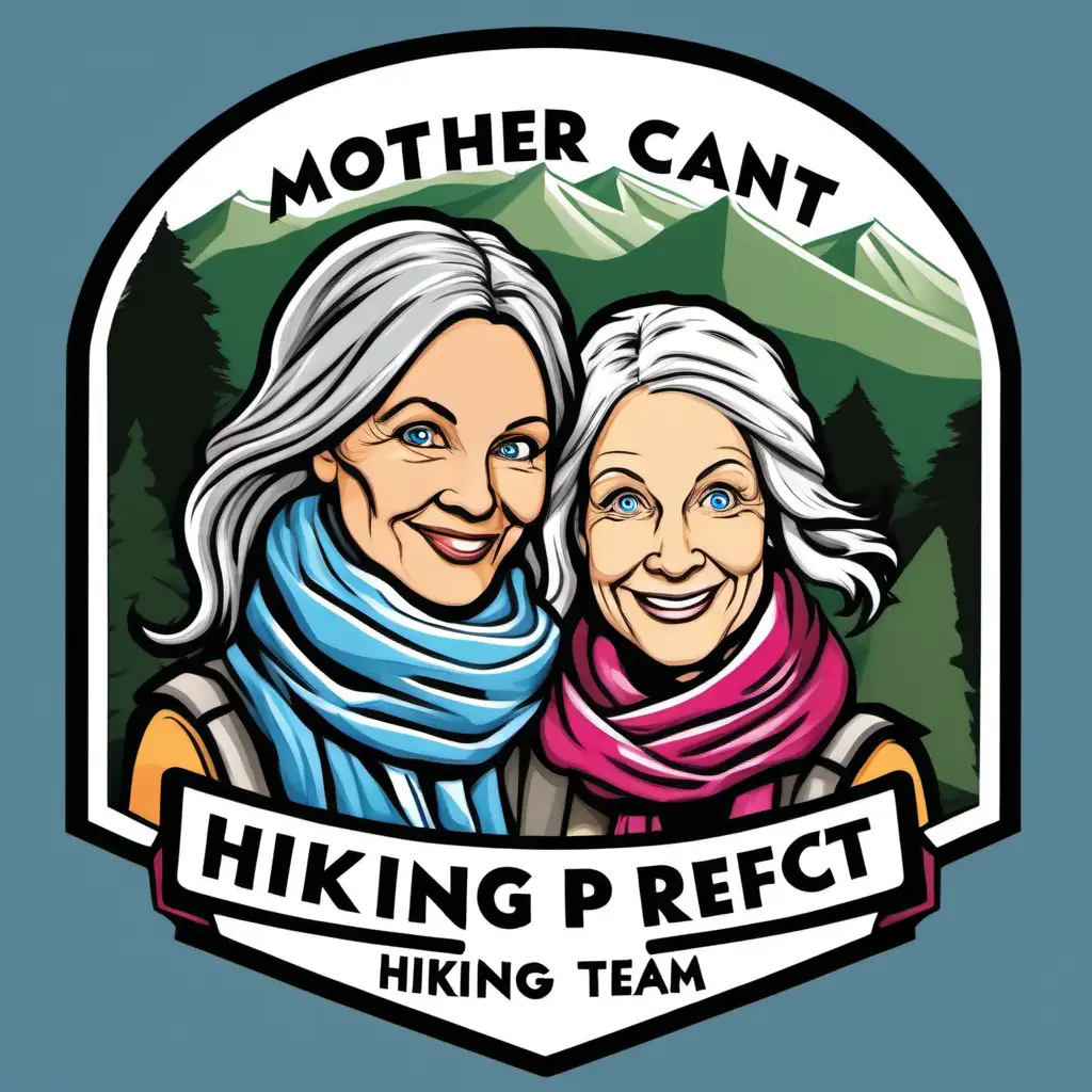 MotherDaughter Hiking Duo with Nature Background