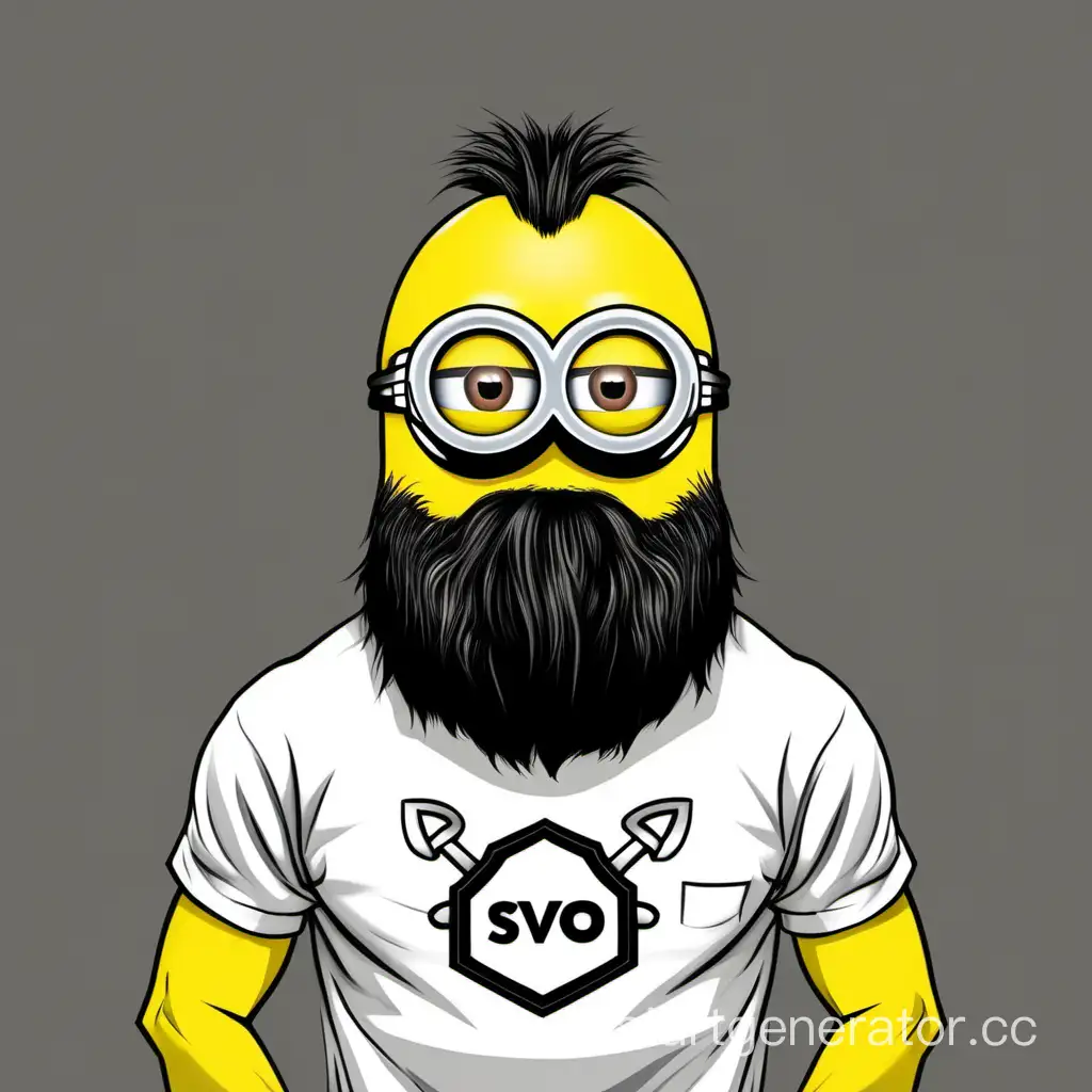 Bearded-Minion-in-Casual-Attire-Standing-Vector-Illustration