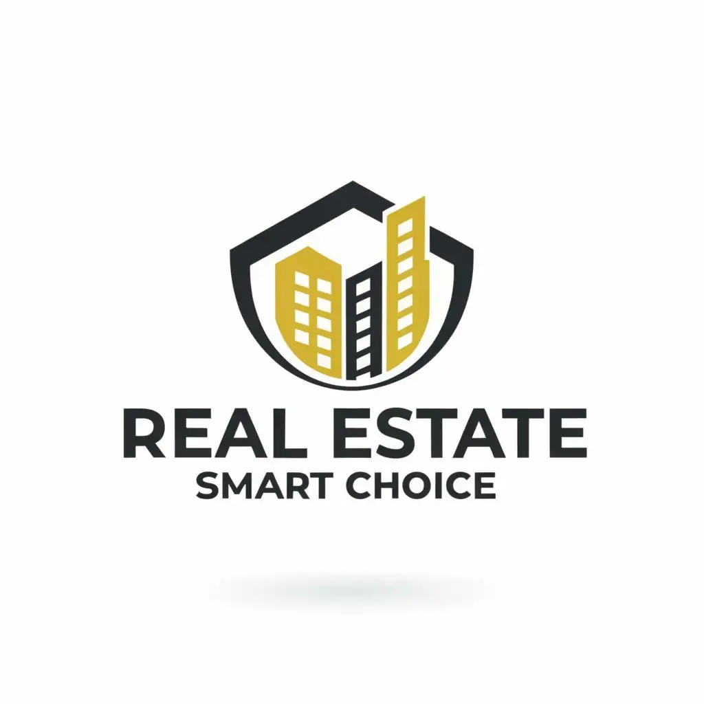 logo, real estate, with the text "Real Estate
Smart Choice", typography, be used in Real Estate industry