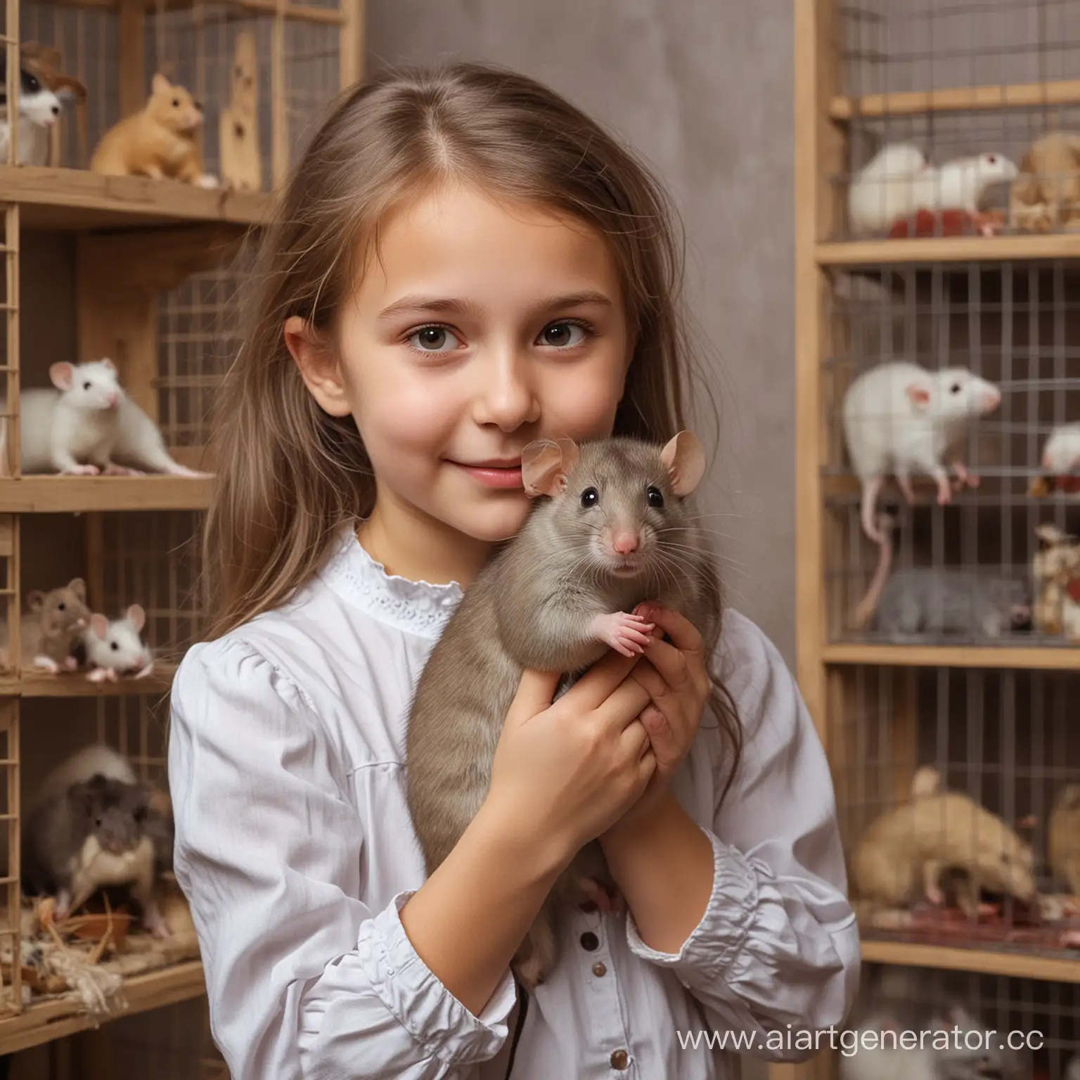 Russian-Girl-Holding-Rat-at-Pet-Shop