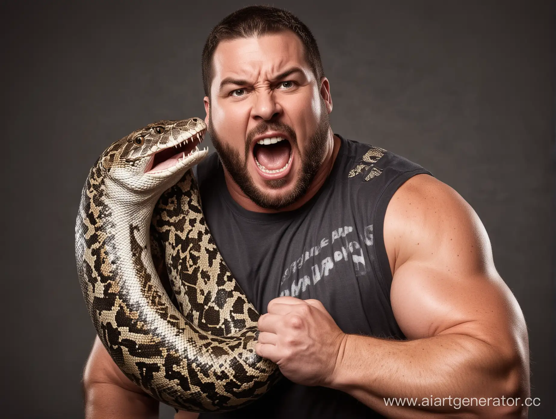 Strong-Man-Struggling-with-Massive-Python
