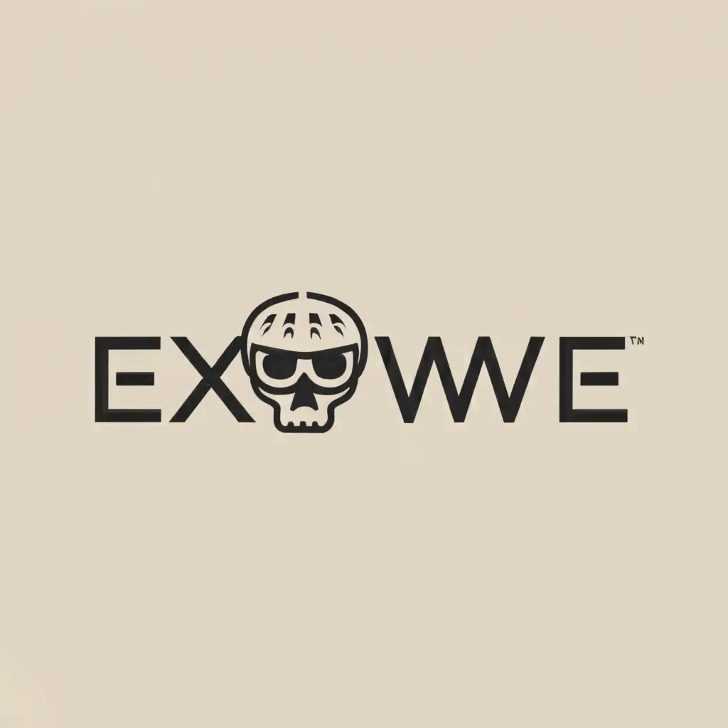 a logo design,with the text "Exweiwe", main symbol:skull,Moderate,clear background