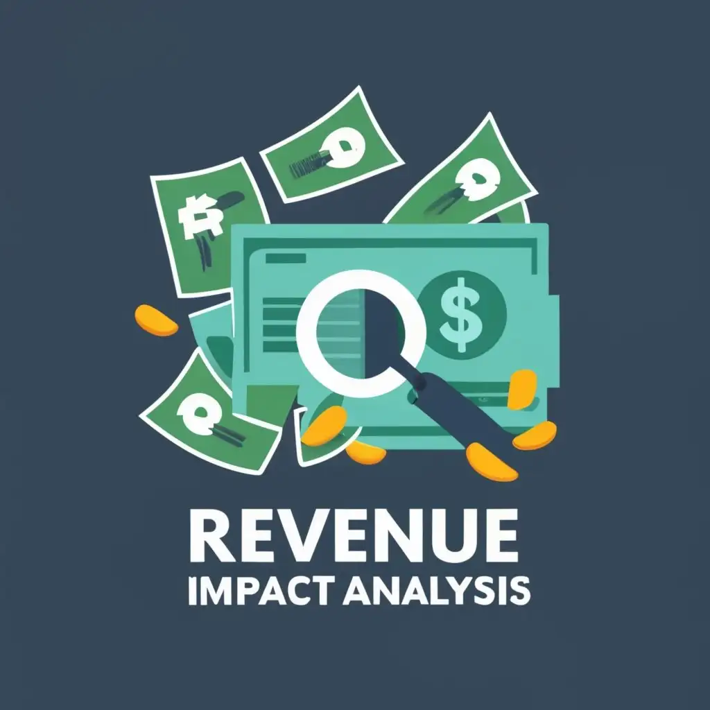 logo, MONEY, with the text "Revenue Impact Analysis:", typography, be used in Finance industry