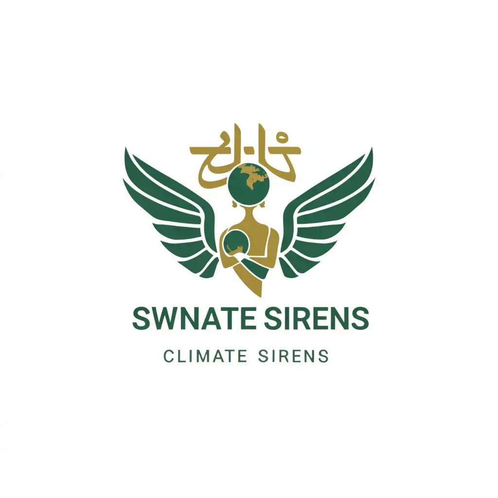 a logo design,with the text "SWANA climate sirens", main symbol:arab sirens climate justice,Minimalistic,be used in Nonprofit industry,clear background