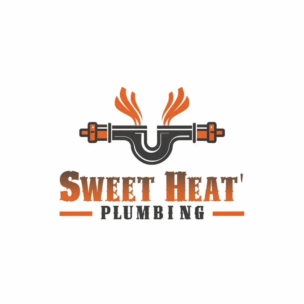 a logo design,with the text "Sweet Heat Plumbing", main symbol:Pipe,Moderate,be used in Construction industry,clear background