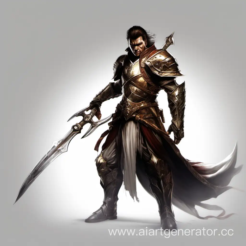 Palladin with a glaive on a white background HD