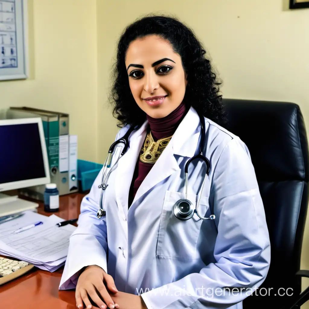 Egyptian doctor in her office 