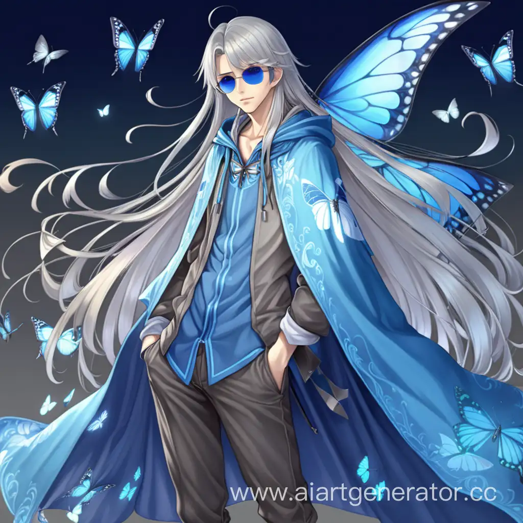 Anime-Guy-with-Butterflythemed-Cloak-in-Shades-of-Blue-and-Gray