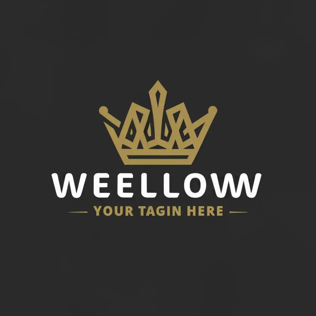 a logo design,with the text 'weelloow', main symbol:kings crown,monogram,clear background