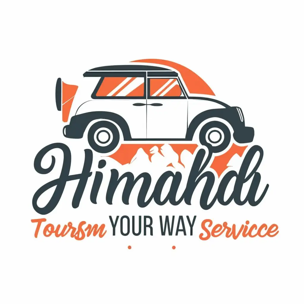 logo, Discover Himachal, Your Way, with the text "Himachal Tourism Car Service", typography, be used in Travel industry