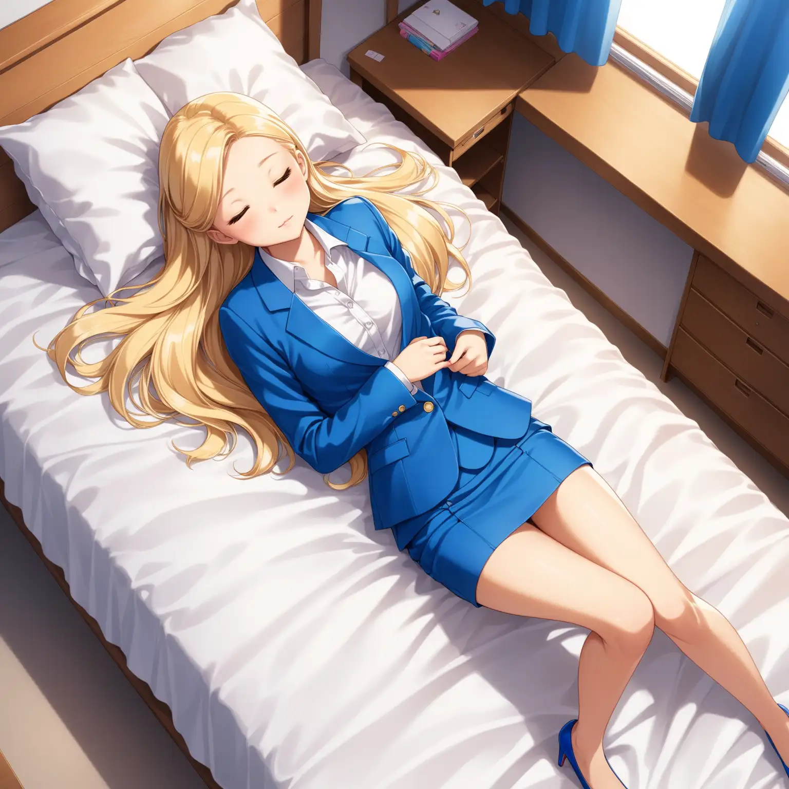 Serene Sleep Chelsea in Royal Blue Suit on Bed