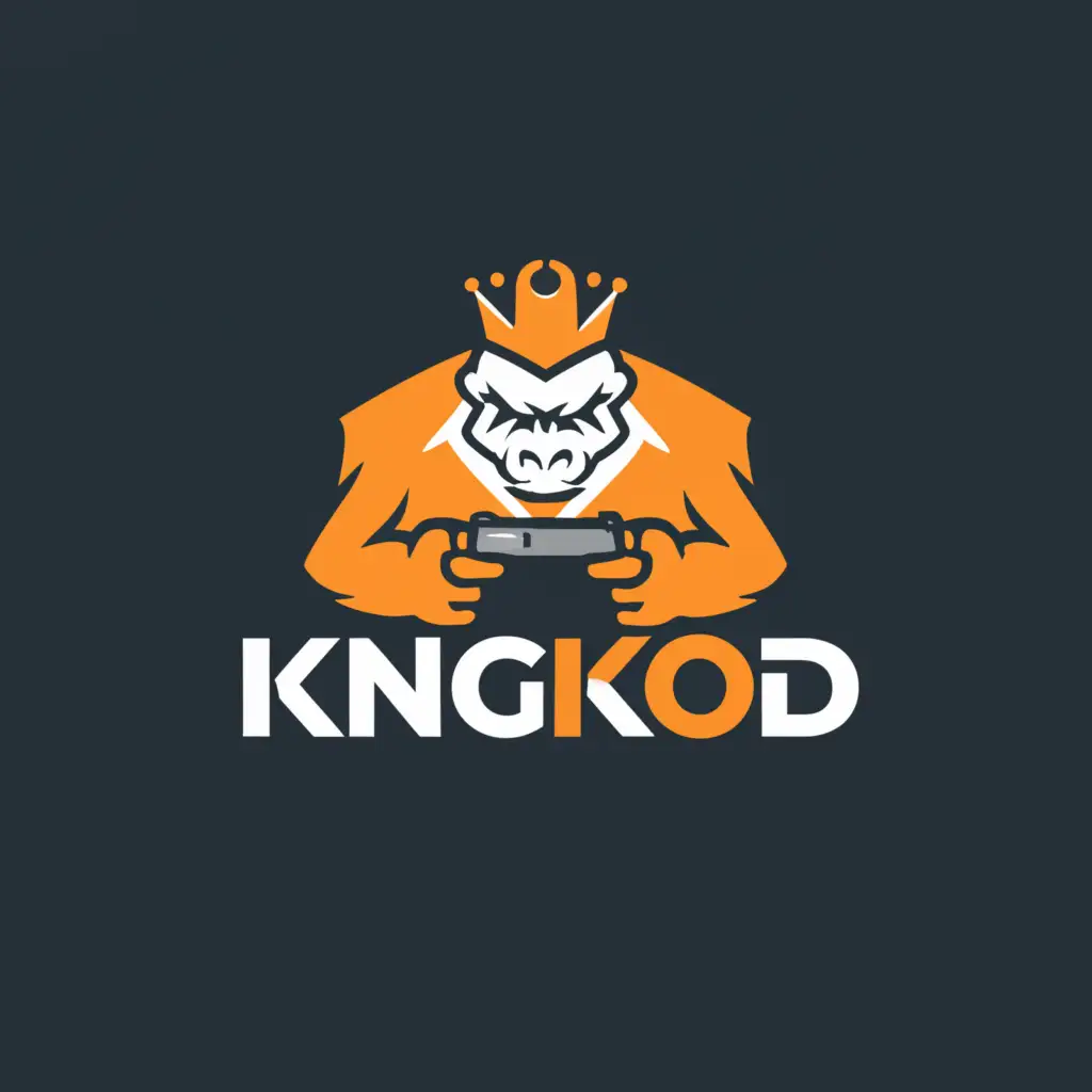 a logo design,with the text "KingKoD", main symbol:King Kong,Moderate,be used in Technology industry,clear background
