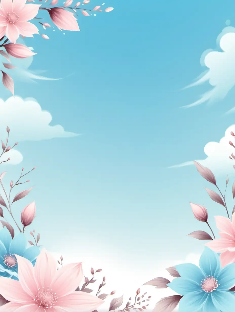 light pink & blue floral skies background