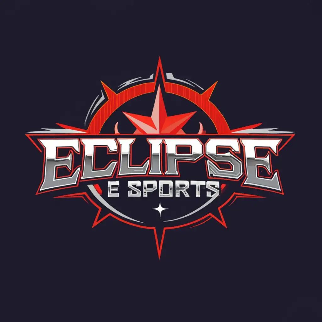 LOGO Design for Eclipse Esports Dynamic Blood Star Moon Emblem on Clear ...