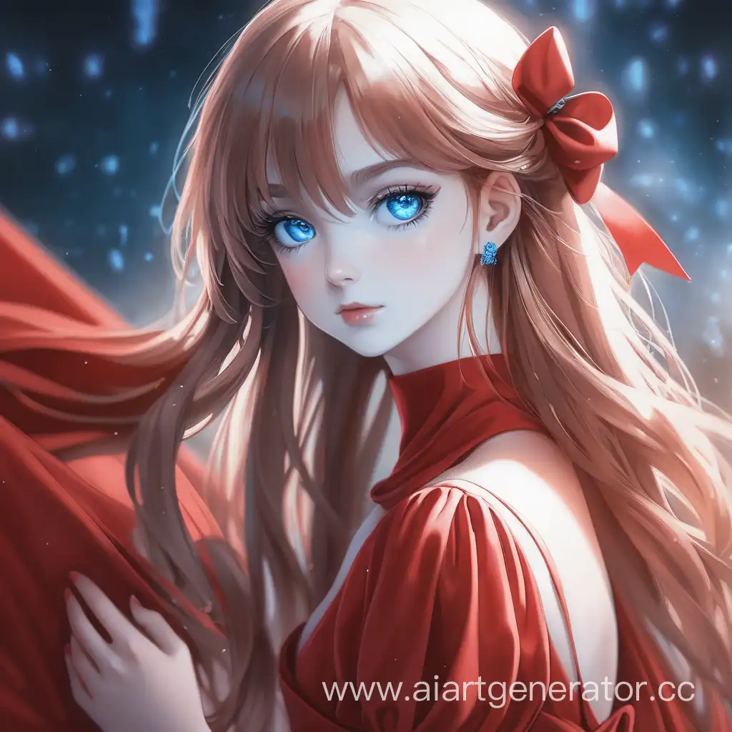 Graceful-Girl-in-Long-Red-Dress-with-Striking-Blue-Eyes