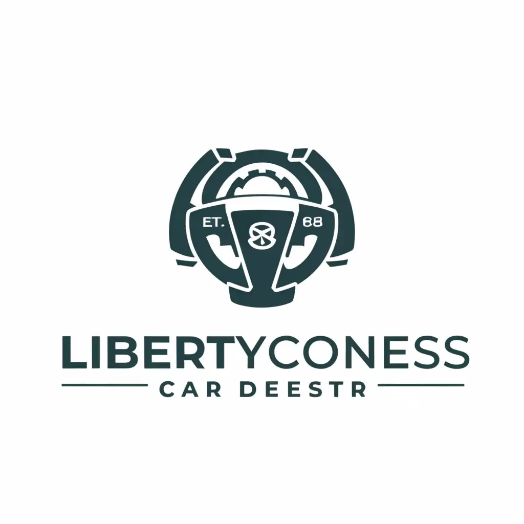 a logo design,with the text "LIBERTY-CONCESS", main symbol:car dealer,complex,be used in Automotive industry,clear background