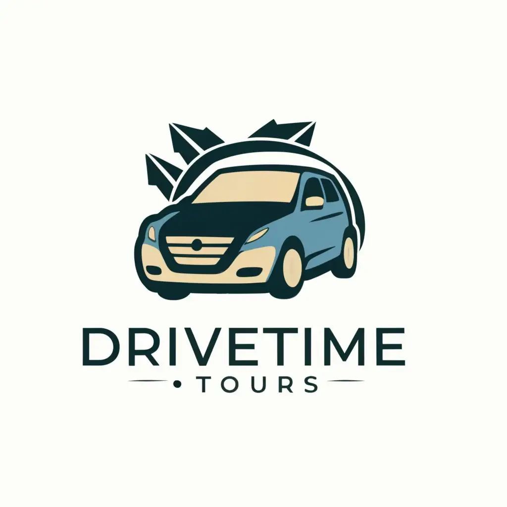 LOGO-Design-For-DriveTime-Tours-Dynamic-Car-Symbol-for-Travel-Enthusiasts