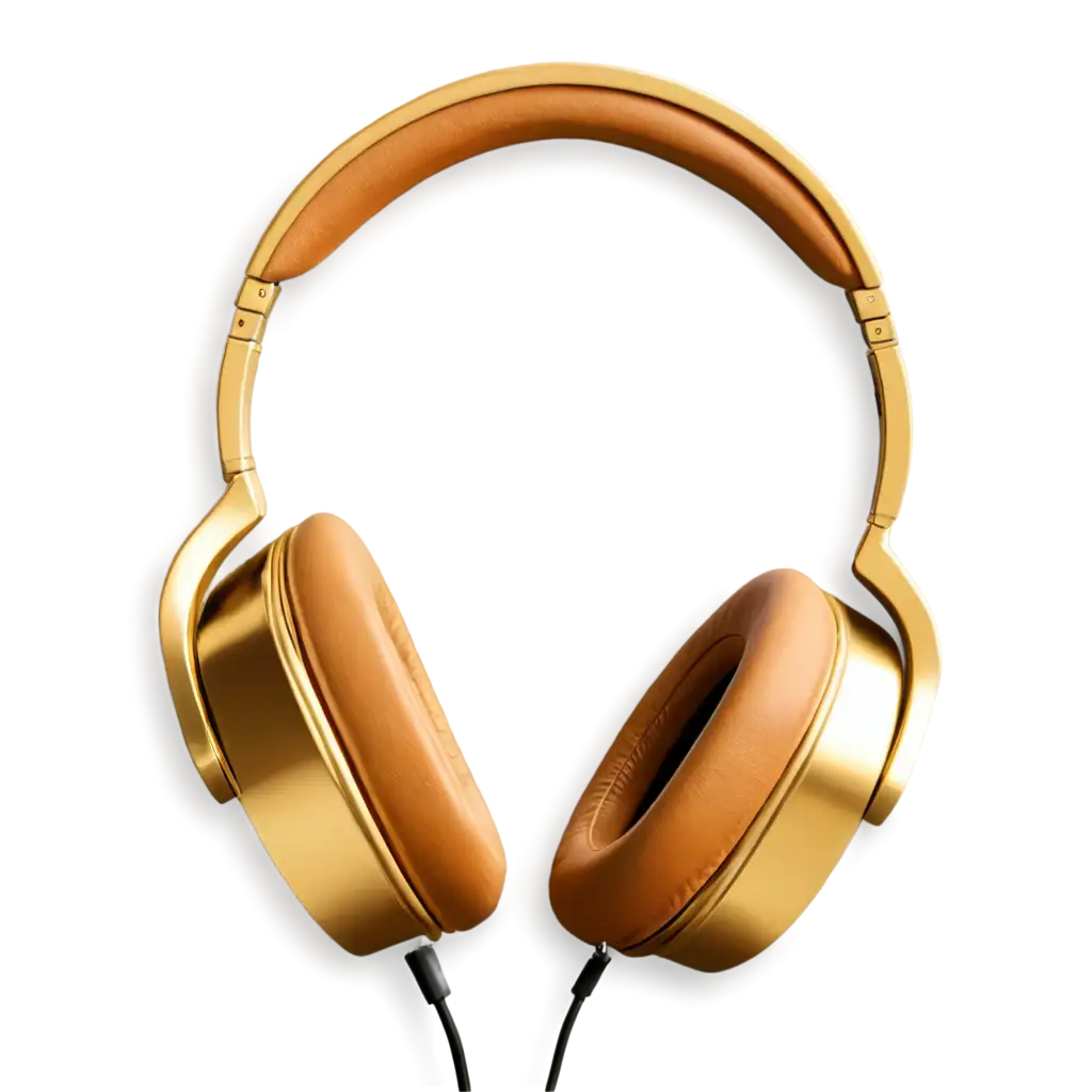 Exquisite-Gold-Headphones-PNG-Elevate-Your-Visual-Experience-with-HighQuality-Transparency