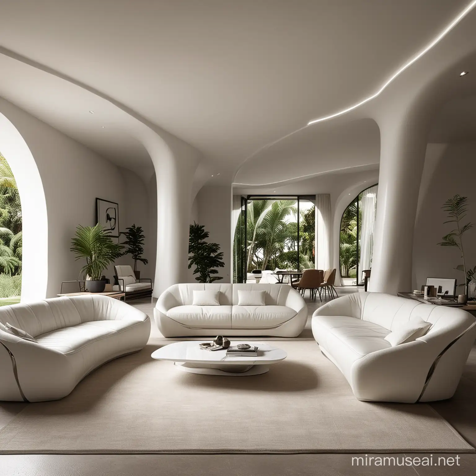 Futuristic Sicilian Living Room Inspired by Zaha Hadid