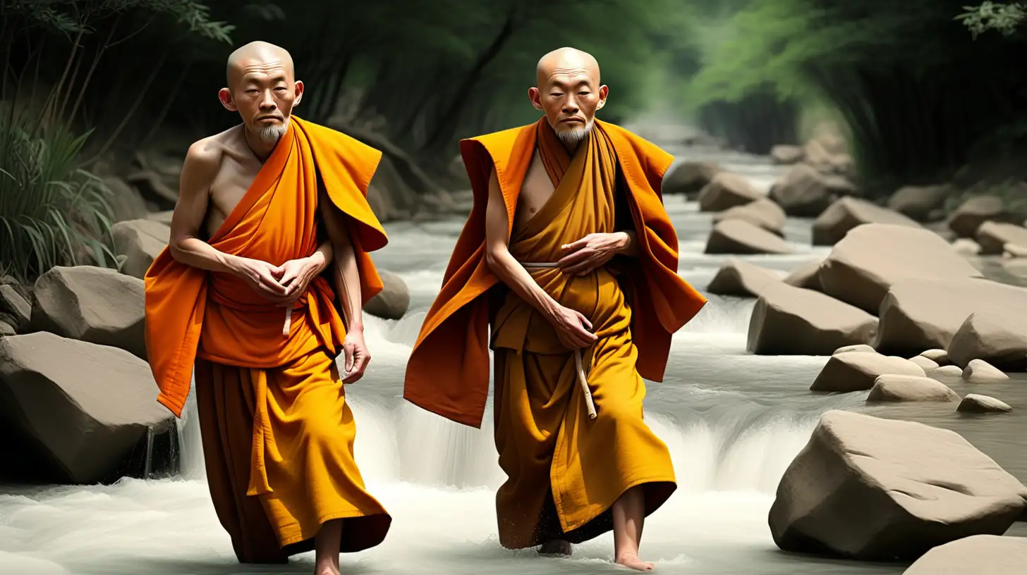 Two Old chinese monks  The difficulties which they encountered in crossing the streams and on their route, and the sufferings which they endured, were unparalleled in human experience