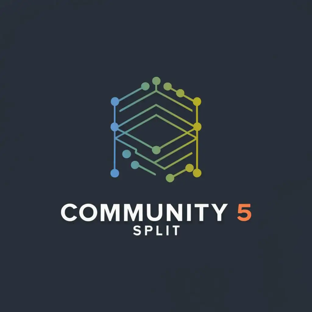 a logo design,with the text "Community 5 split", main symbol:Server,complex,be used in Technology industry,clear background