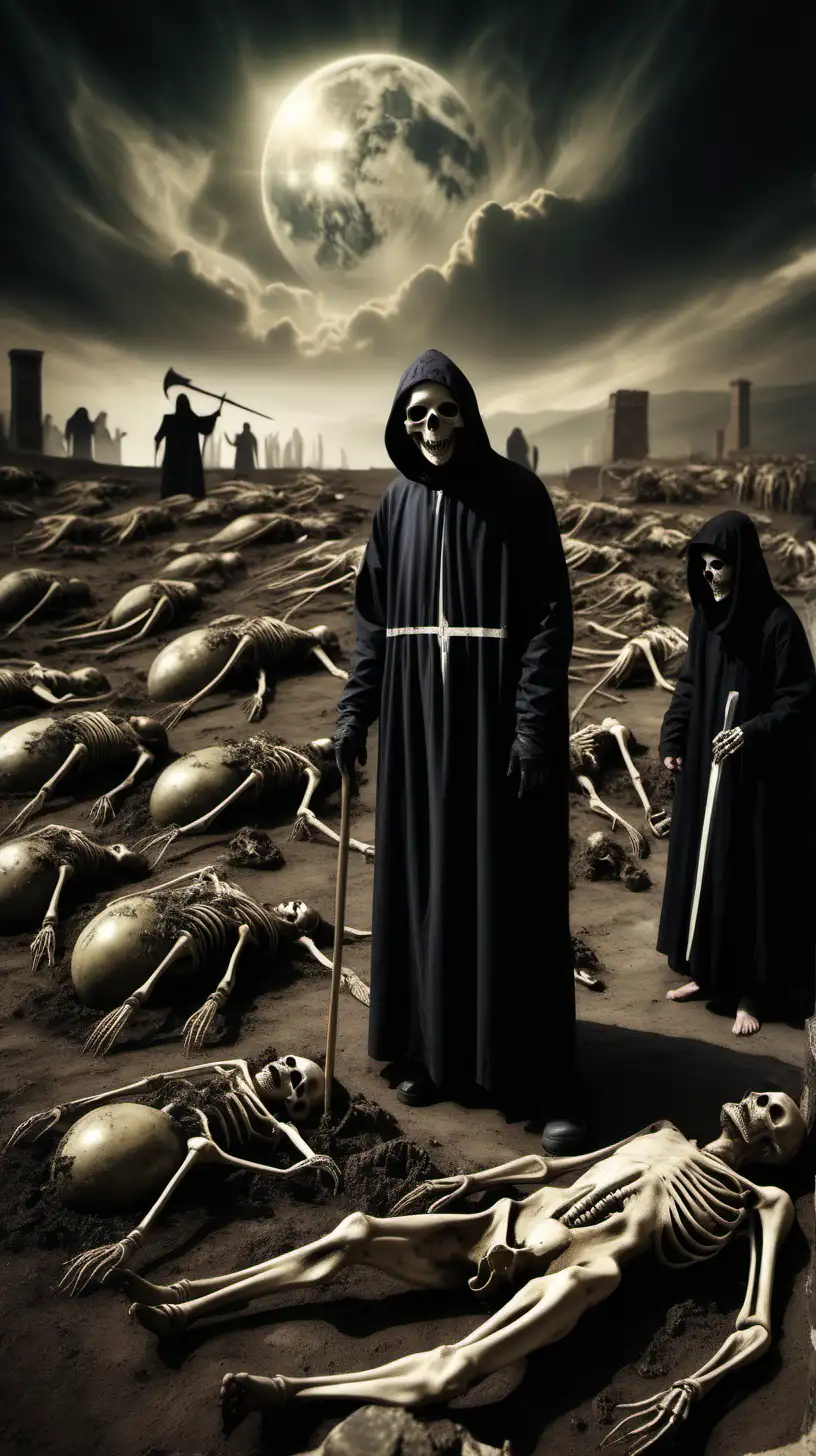 Apocalyptic Scene with Plague and Death Desolate Earthscape in the Grip of Catastrophe