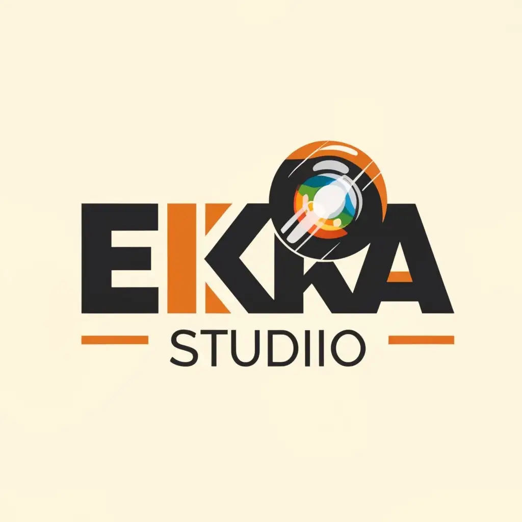 a logo design,with the text "ekka studio", main symbol:photography,Moderate,clear background